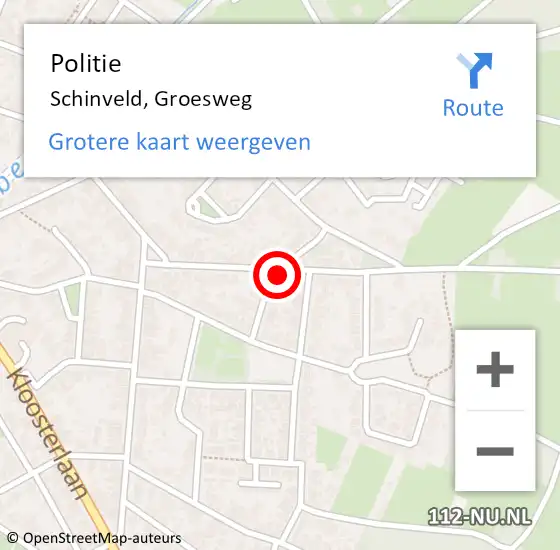 Locatie op kaart van de 112 melding: Politie Schinveld, Groesweg op 23 juni 2023 12:45