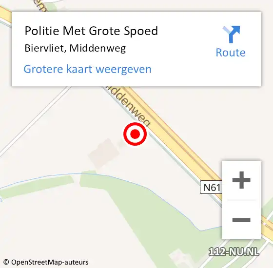 Locatie op kaart van de 112 melding: Politie Met Grote Spoed Naar Biervliet, Middenweg op 23 juni 2023 14:27