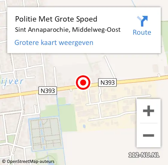 Locatie op kaart van de 112 melding: Politie Met Grote Spoed Naar Sint Annaparochie, Middelweg-Oost op 23 juni 2023 15:42