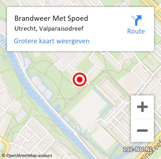 Locatie op kaart van de 112 melding: Brandweer Met Spoed Naar Utrecht, Valparaisodreef op 23 juni 2023 16:12