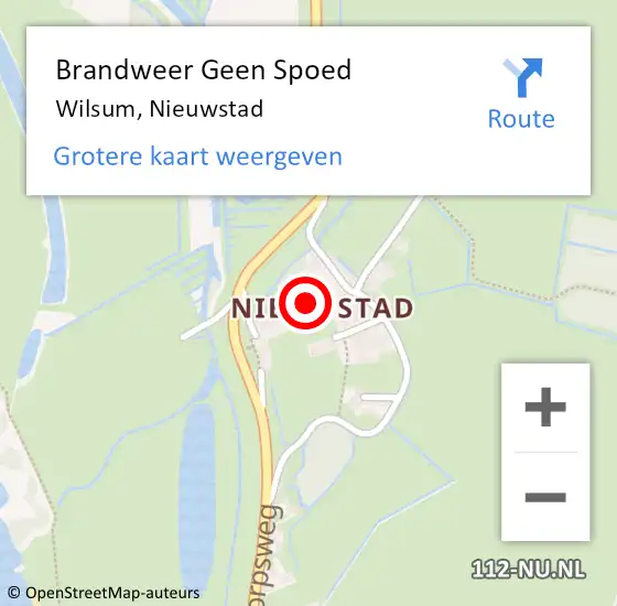 Locatie op kaart van de 112 melding: Brandweer Geen Spoed Naar Wilsum, Nieuwstad op 23 juni 2023 16:15