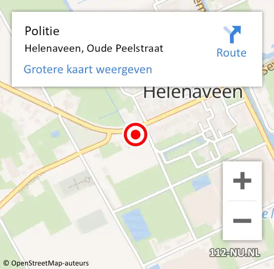 Locatie op kaart van de 112 melding: Politie Helenaveen, Oude Peelstraat op 23 juni 2023 17:56