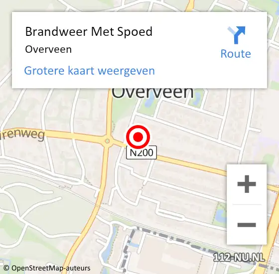 Locatie op kaart van de 112 melding: Brandweer Met Spoed Naar Overveen op 23 juni 2023 19:57