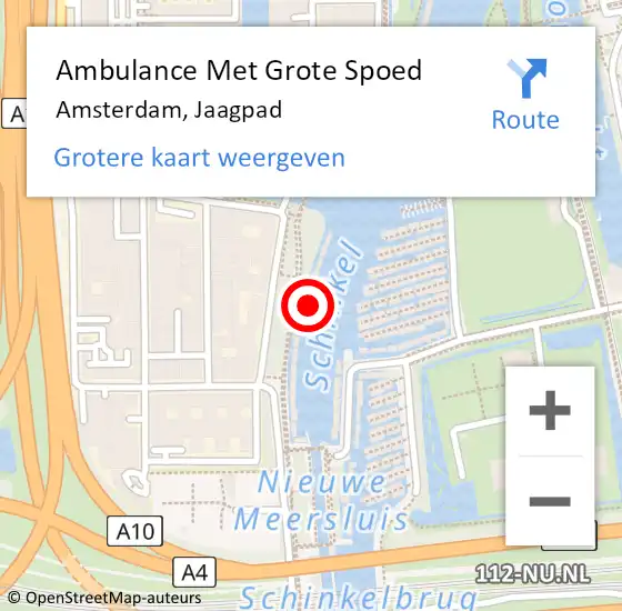 Locatie op kaart van de 112 melding: Ambulance Met Grote Spoed Naar Amsterdam, Jaagpad op 23 juni 2023 20:56