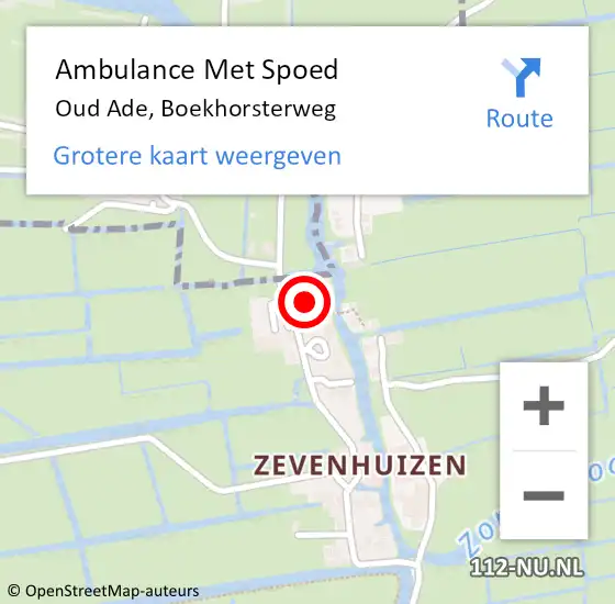 Locatie op kaart van de 112 melding: Ambulance Met Spoed Naar Oud Ade, Boekhorsterweg op 24 juni 2023 01:13