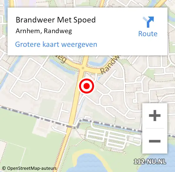 Locatie op kaart van de 112 melding: Brandweer Met Spoed Naar Arnhem, Randweg op 24 juni 2023 03:14