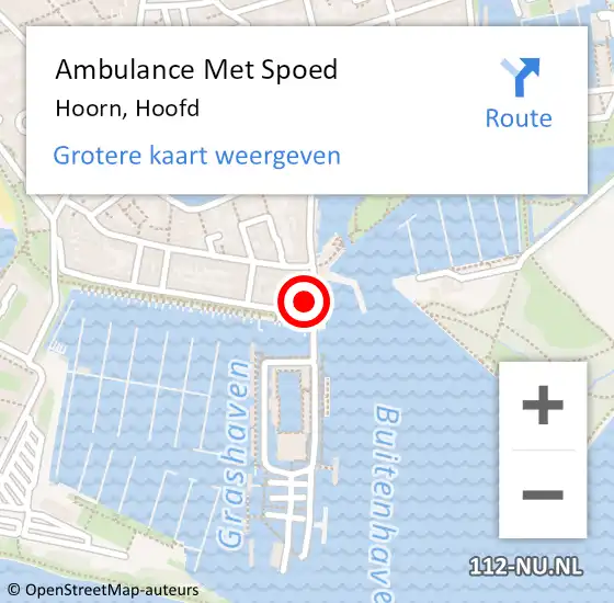 Locatie op kaart van de 112 melding: Ambulance Met Spoed Naar Hoorn, Hoofd op 24 juni 2023 08:10