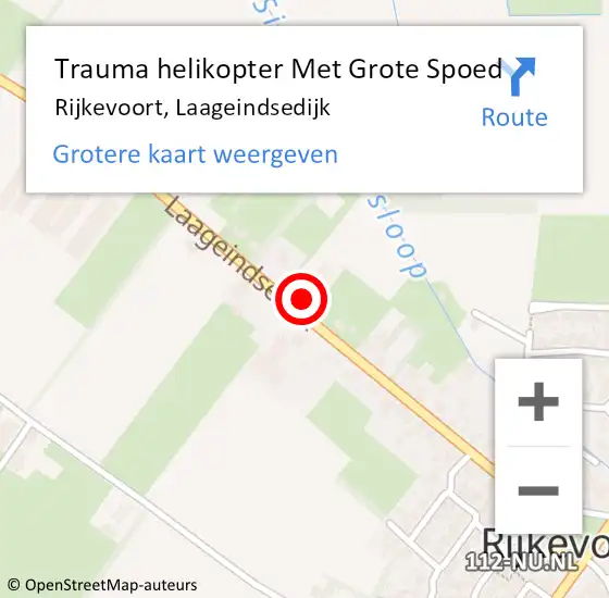 Locatie op kaart van de 112 melding: Trauma helikopter Met Grote Spoed Naar Rijkevoort, Laageindsedijk op 24 juni 2023 10:24