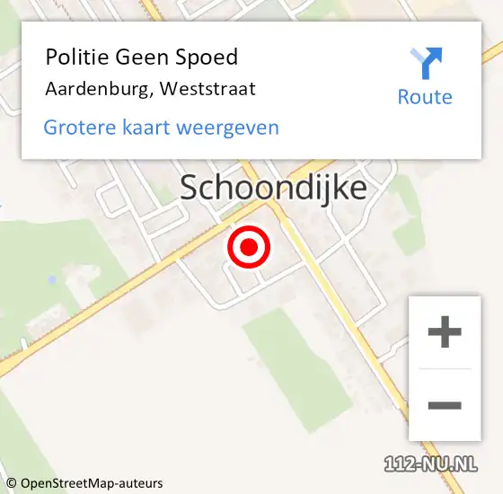 Locatie op kaart van de 112 melding: Politie Geen Spoed Naar Aardenburg, Weststraat op 24 juni 2023 11:02