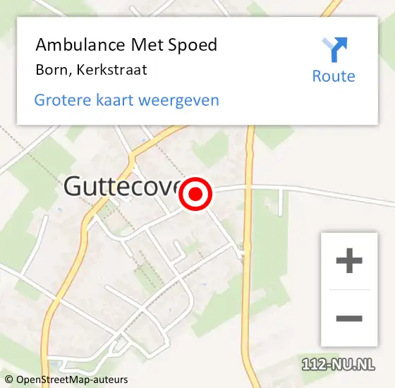 Locatie op kaart van de 112 melding: Ambulance Met Spoed Naar Born, Kerkstraat op 24 juni 2023 11:49