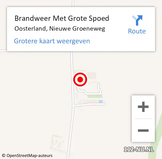 Locatie op kaart van de 112 melding: Brandweer Met Grote Spoed Naar Oosterland, Nieuwe Groeneweg op 24 juni 2023 15:05