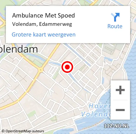 Locatie op kaart van de 112 melding: Ambulance Met Spoed Naar Volendam, Edammerweg op 24 juni 2023 16:39