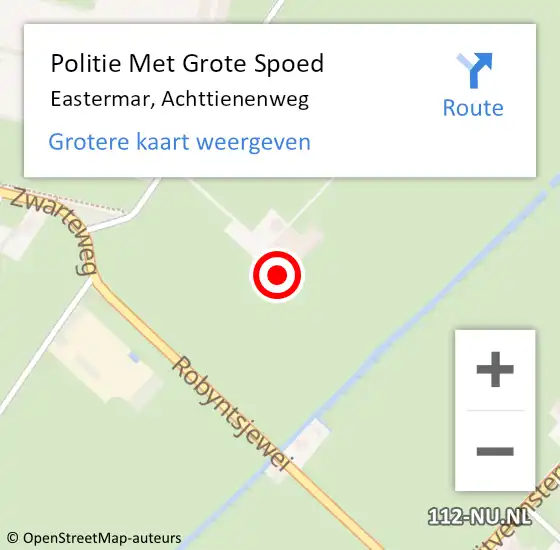 Locatie op kaart van de 112 melding: Politie Met Grote Spoed Naar Eastermar, Achttienenweg op 24 juni 2023 16:42