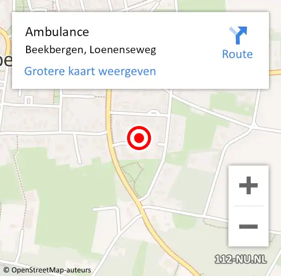 Locatie op kaart van de 112 melding: Ambulance Beekbergen, Loenenseweg op 24 juni 2023 17:40