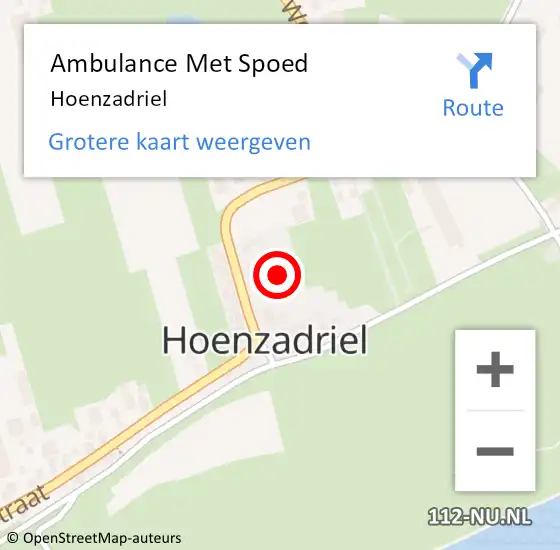 Locatie op kaart van de 112 melding: Ambulance Met Spoed Naar Hoenzadriel op 24 juni 2023 20:32