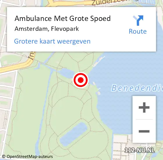 Locatie op kaart van de 112 melding: Ambulance Met Grote Spoed Naar Amsterdam, Flevopark op 24 juni 2023 22:01