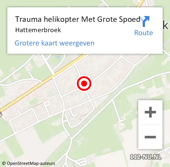 Locatie op kaart van de 112 melding: Trauma helikopter Met Grote Spoed Naar Hattemerbroek op 25 juni 2023 02:27