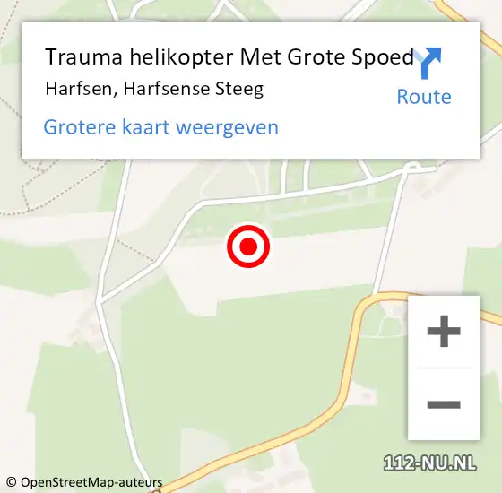 Locatie op kaart van de 112 melding: Trauma helikopter Met Grote Spoed Naar Harfsen, Harfsense Steeg op 25 juni 2023 02:46