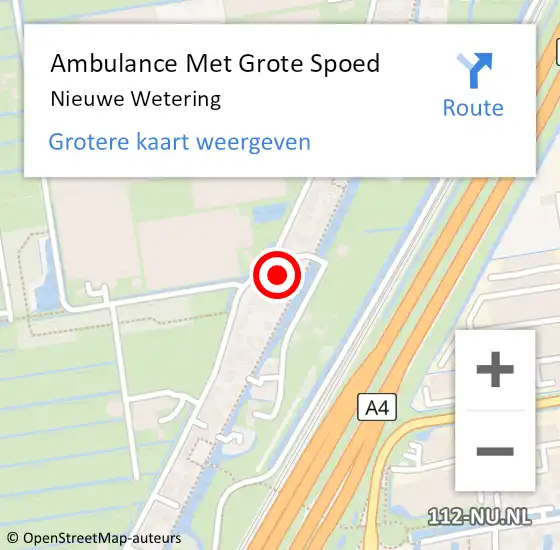 Locatie op kaart van de 112 melding: Ambulance Met Grote Spoed Naar Nieuwe Wetering op 25 juni 2023 04:52