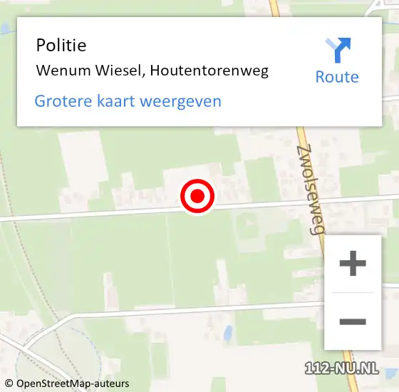 Locatie op kaart van de 112 melding: Politie Wenum Wiesel, Houtentorenweg op 25 juni 2023 09:11