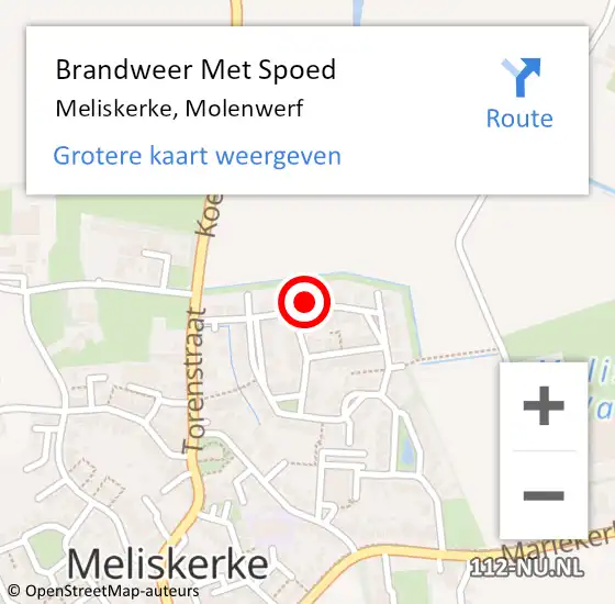 Locatie op kaart van de 112 melding: Brandweer Met Spoed Naar Meliskerke, Molenwerf op 25 juni 2023 11:37