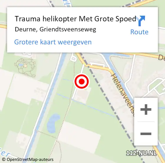 Locatie op kaart van de 112 melding: Trauma helikopter Met Grote Spoed Naar Deurne, Griendtsveenseweg op 25 juni 2023 11:50
