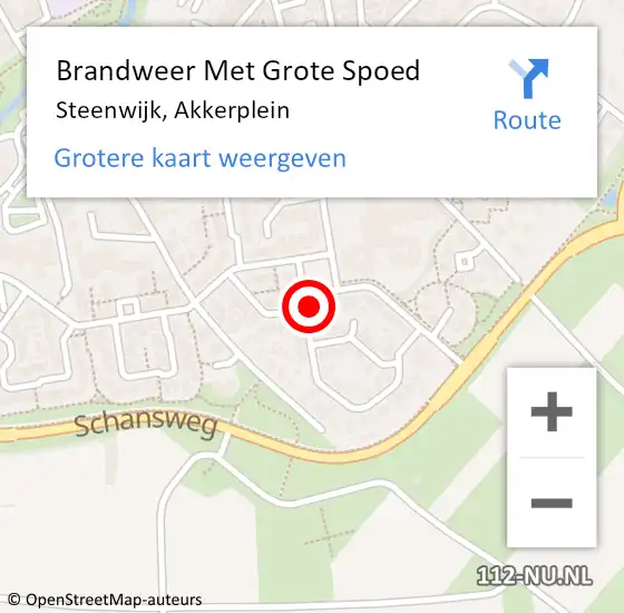 Locatie op kaart van de 112 melding: Brandweer Met Grote Spoed Naar Steenwijk, Akkerplein op 25 juni 2023 12:14