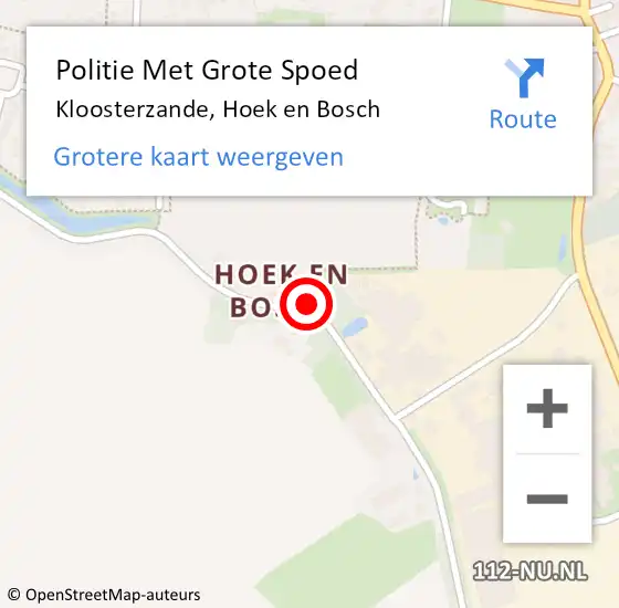 Locatie op kaart van de 112 melding: Politie Met Grote Spoed Naar Kloosterzande, Hoek en Bosch op 25 juni 2023 13:59