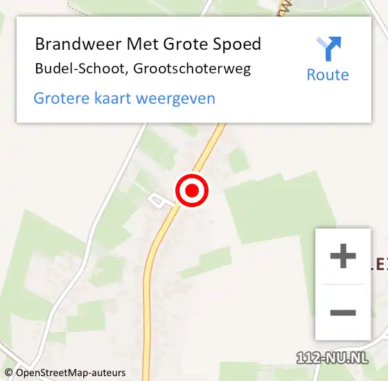 Locatie op kaart van de 112 melding: Brandweer Met Grote Spoed Naar Budel-Schoot, Grootschoterweg op 25 juni 2023 17:27