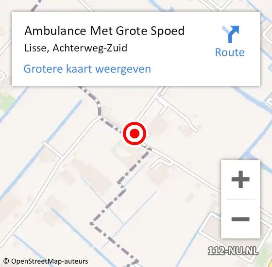 Locatie op kaart van de 112 melding: Ambulance Met Grote Spoed Naar Lisse, Achterweg-Zuid op 25 juni 2023 17:37