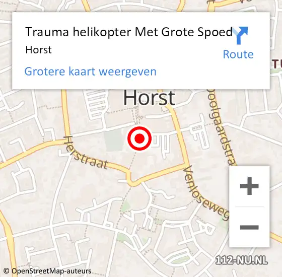 Locatie op kaart van de 112 melding: Trauma helikopter Met Grote Spoed Naar Horst op 25 juni 2023 18:58