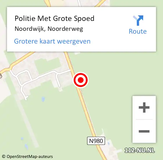Locatie op kaart van de 112 melding: Politie Met Grote Spoed Naar Noordwijk, Noorderweg op 25 juni 2023 20:12