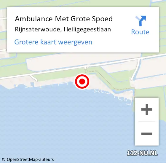 Locatie op kaart van de 112 melding: Ambulance Met Grote Spoed Naar Rijnsaterwoude, Heiligegeestlaan op 25 juni 2023 21:00