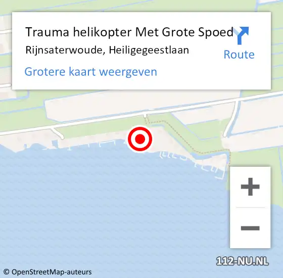 Locatie op kaart van de 112 melding: Trauma helikopter Met Grote Spoed Naar Rijnsaterwoude, Heiligegeestlaan op 25 juni 2023 21:03