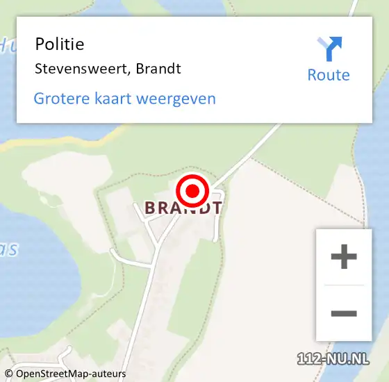 Locatie op kaart van de 112 melding: Politie Stevensweert, Brandt op 26 juni 2023 08:31