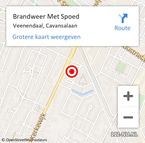 Locatie op kaart van de 112 melding: Brandweer Met Spoed Naar Veenendaal, Cavansalaan op 26 juni 2023 09:14