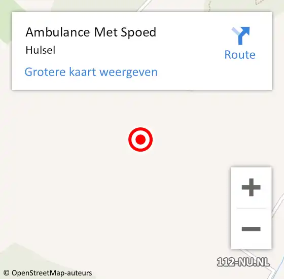 Locatie op kaart van de 112 melding: Ambulance Met Spoed Naar Hulsel op 26 juni 2023 11:36