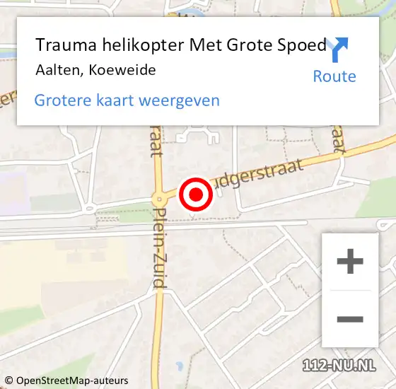 Locatie op kaart van de 112 melding: Trauma helikopter Met Grote Spoed Naar Aalten, Koeweide op 26 juni 2023 12:18