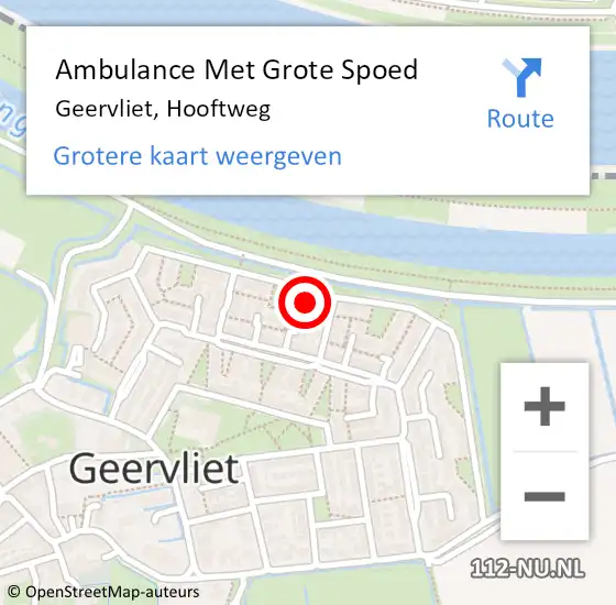 Locatie op kaart van de 112 melding: Ambulance Met Grote Spoed Naar Geervliet, Hooftweg op 26 juni 2023 15:30