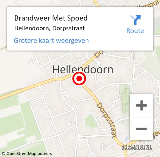 Locatie op kaart van de 112 melding: Brandweer Met Spoed Naar Hellendoorn, Dorpsstraat op 26 juni 2023 18:52