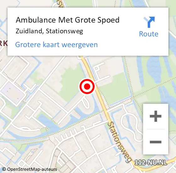 Locatie op kaart van de 112 melding: Ambulance Met Grote Spoed Naar Zuidland, Stationsweg op 26 juni 2023 19:36