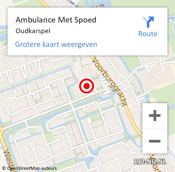 Locatie op kaart van de 112 melding: Ambulance Met Spoed Naar Oudkarspel op 26 juni 2023 19:56