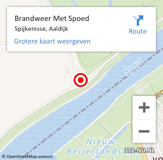 Locatie op kaart van de 112 melding: Brandweer Met Spoed Naar Spijkenisse, Aaldijk op 27 juni 2023 07:46