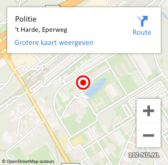 Locatie op kaart van de 112 melding: Politie 't Harde, Eperweg op 27 juni 2023 08:23