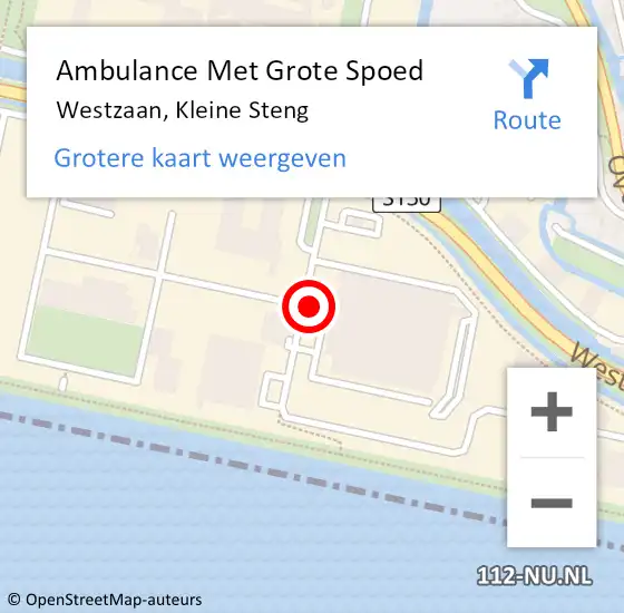 Locatie op kaart van de 112 melding: Ambulance Met Grote Spoed Naar Westzaan, Kleine Steng op 27 juni 2023 08:28