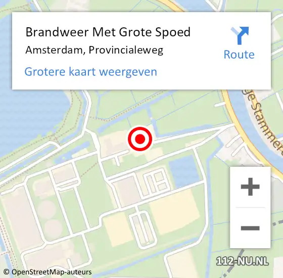 Locatie op kaart van de 112 melding: Brandweer Met Grote Spoed Naar Amsterdam, Provincialeweg op 27 juni 2023 11:09