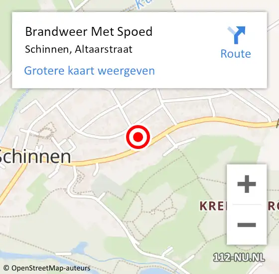 Locatie op kaart van de 112 melding: Brandweer Met Spoed Naar Schinnen, Altaarstraat op 27 juni 2023 13:18