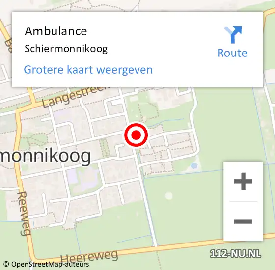 Locatie op kaart van de 112 melding: Ambulance Schiermonnikoog op 27 juni 2023 18:00