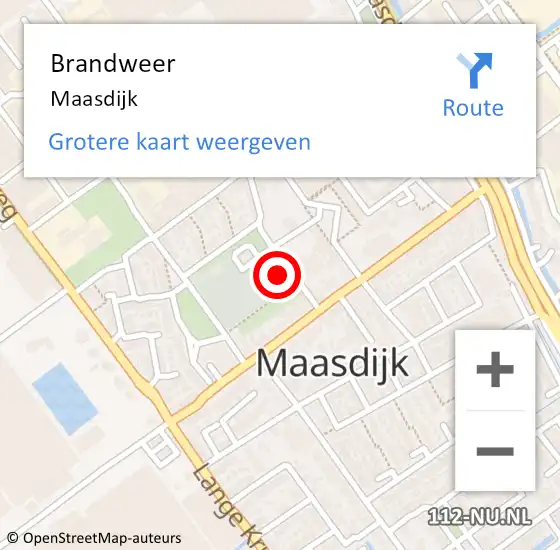 Locatie op kaart van de 112 melding: Brandweer Maasdijk op 27 juni 2023 19:30