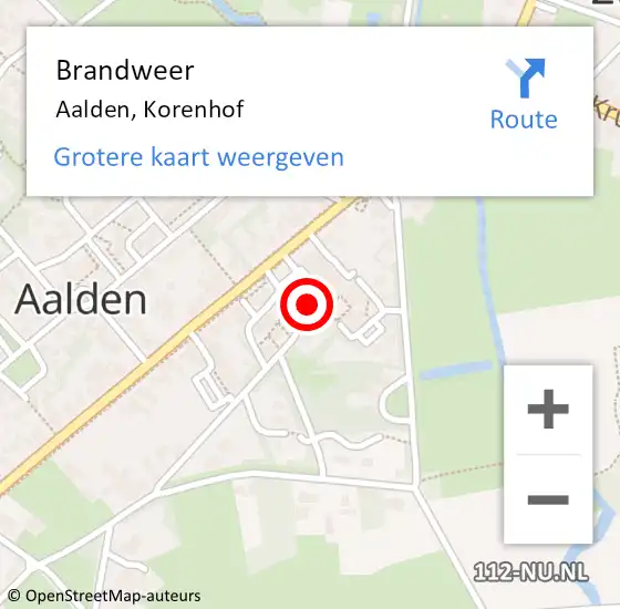 Locatie op kaart van de 112 melding: Brandweer Aalden, Korenhof op 28 juni 2023 01:41